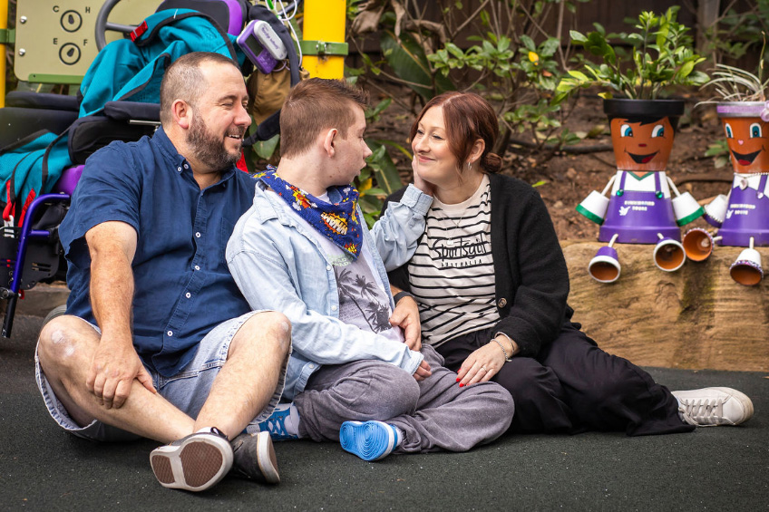Asher and his family at Hummingbird House during the 2025 Coles Appeal